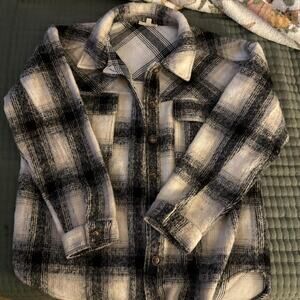 Oversized black white plaid shacket